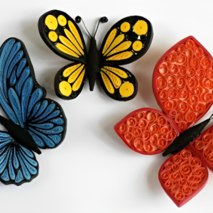 Exquisite Handmade Quilling Butterfly Fridge Magnet – Vibrant & Customizable (Set of 1)