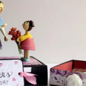 Moms and Daughter with Mini Gift Box