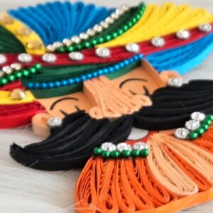 Quilled Rajasthani Man Fridge Magnet.
