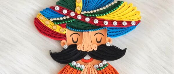 Quilled Rajasthani Man Fridge Magnet.