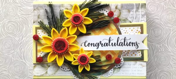 Exquisite Handmade Quilling Belly Band Slider Box with Stunning Yellow Flowers (11.5 X 8 Cm) - Image 4