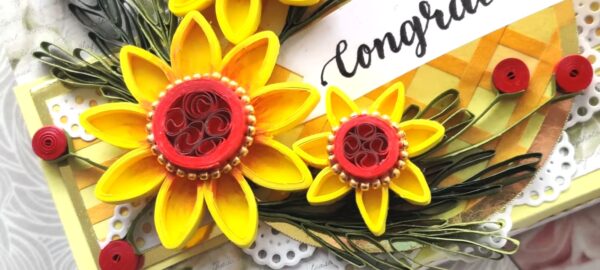Exquisite Handmade Quilling Belly Band Slider Box with Stunning Yellow Flowers (11.5 X 8 Cm) - Image 5