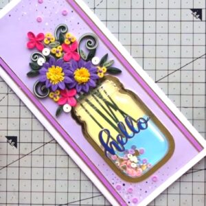 Shaker flower jar card