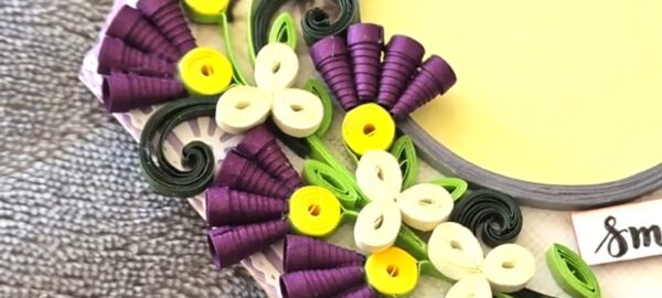 Hexagon Photo Frame With Purple Flowers - Image 2