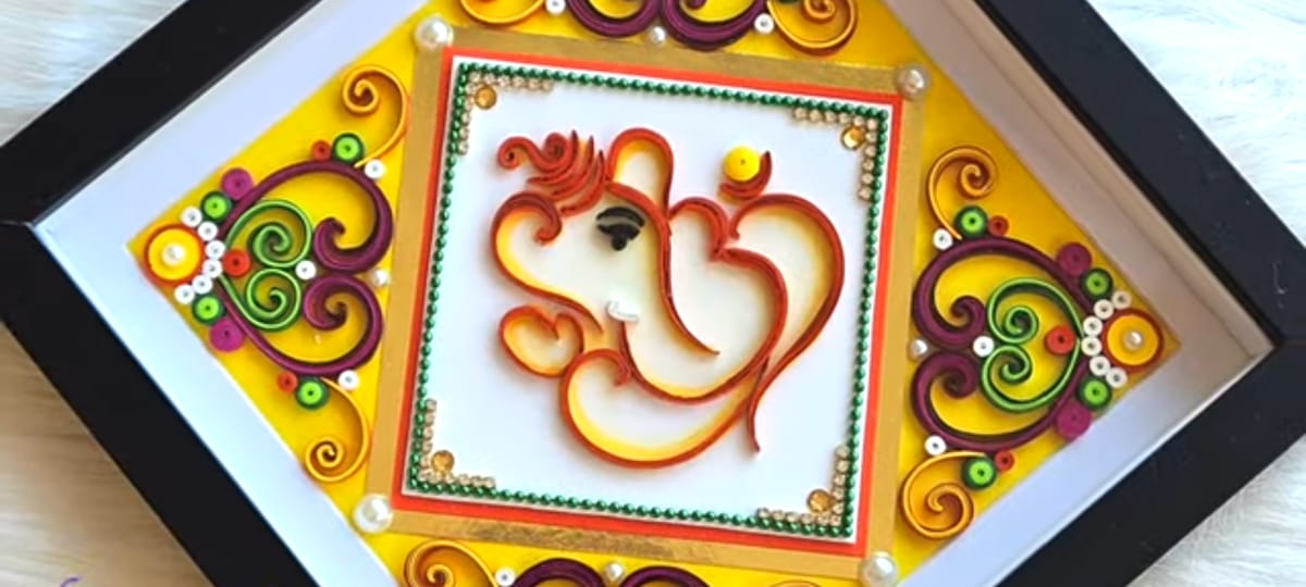 Quilled Ganesha Wall Hanging
