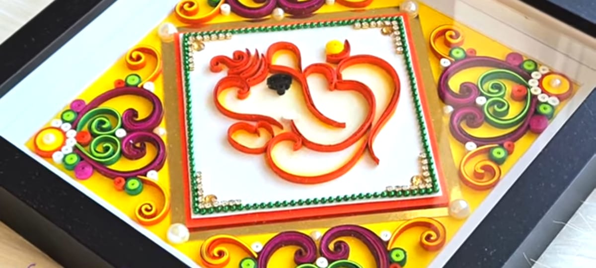 Quilled Ganesha Wall Hanging - Image 4