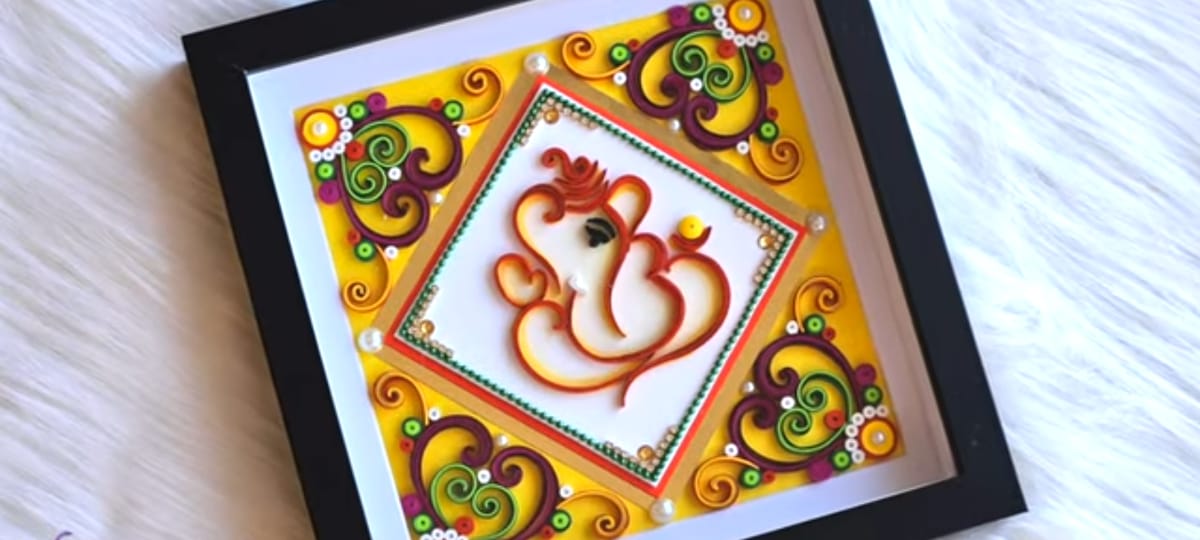 Quilled Ganesha Wall Hanging - Image 3