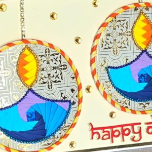 Stunning Iris Folding Diwali Card | Handmade Festive Greeting (22 x 18 cm)