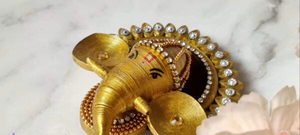 Exquisite Handmade Quilling Ganesha Fridge Magnet – Divine & Artistic Decor (Set of 1) - Image 2