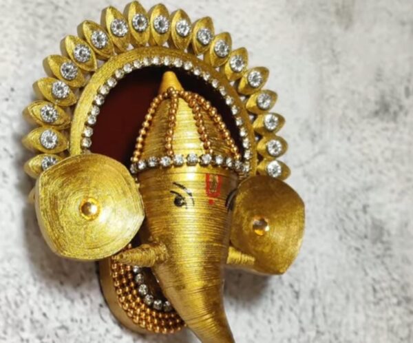 Exquisite Handmade Quilling Ganesha Fridge Magnet – Divine & Artistic Decor (Set of 1) - Image 3