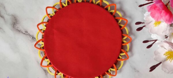 Beautiful Handmade Quilling Plate for Raksha Bandhan – Elegant & Customizable (14cm Diameter) - Image 3