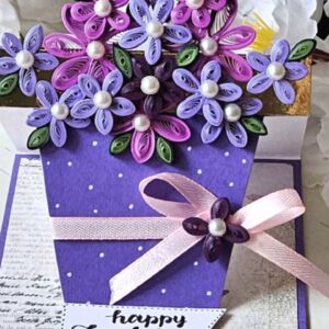 Quilled Flower Pot Easel Card