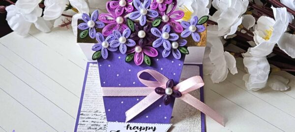 Quilled Flower Pot Easel Card - Image 2