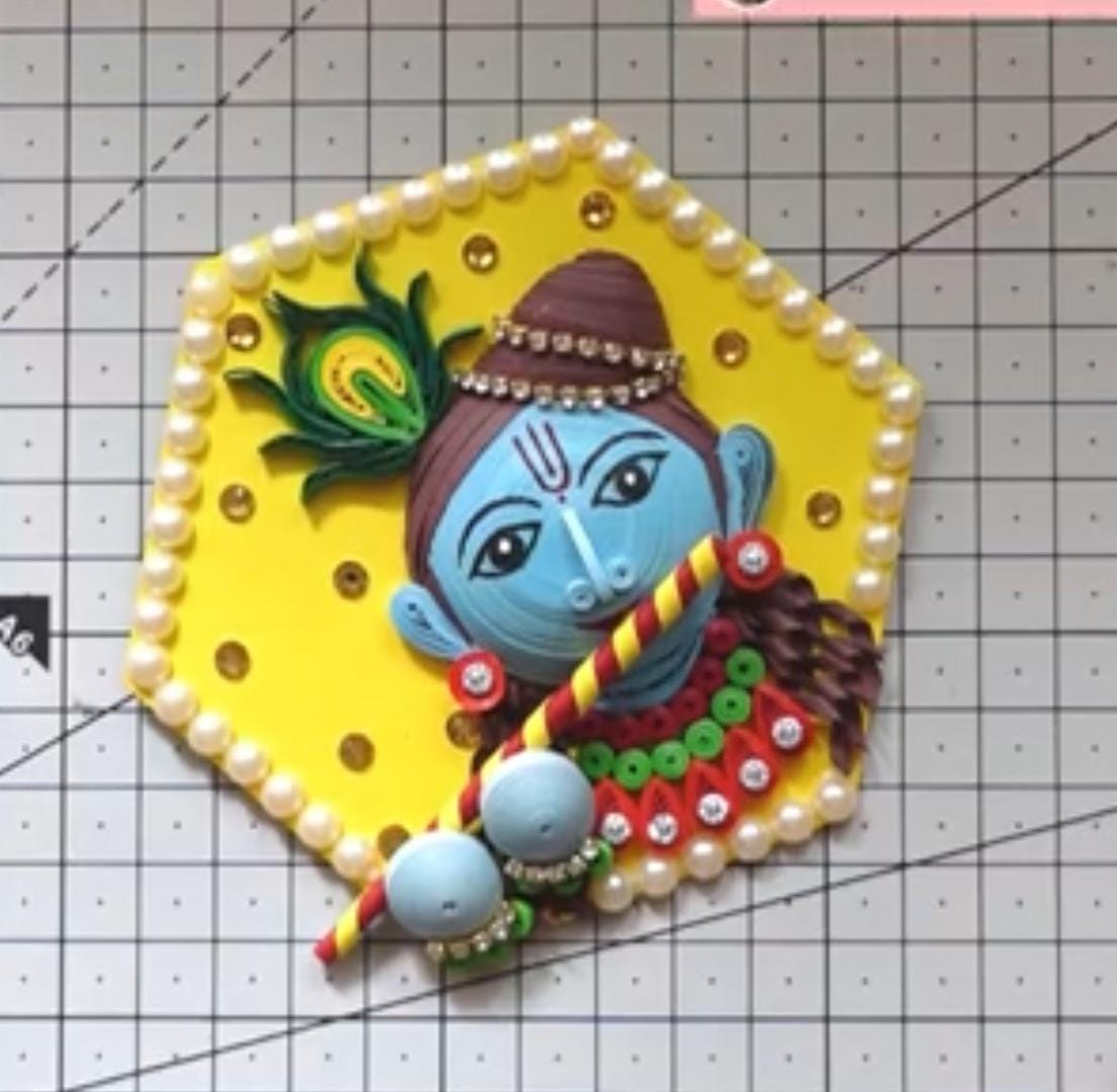 Quilling Krishna Fridge Magnet