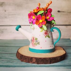 Quilled Miniature Flowers Watercan