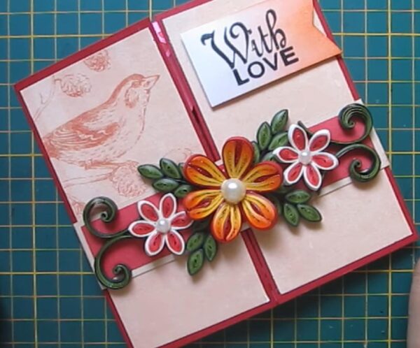 Quilled Heart Shutter Card