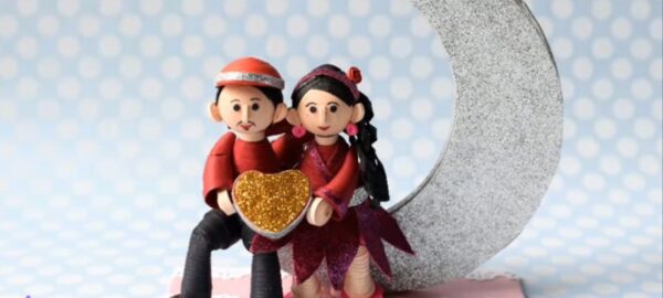 Quilling Couple On Moon - Image 4