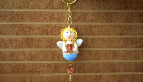 Handmade Quilling Cupid Keychain