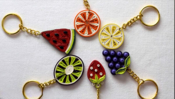 Handmade Quilling Fruit Keychain