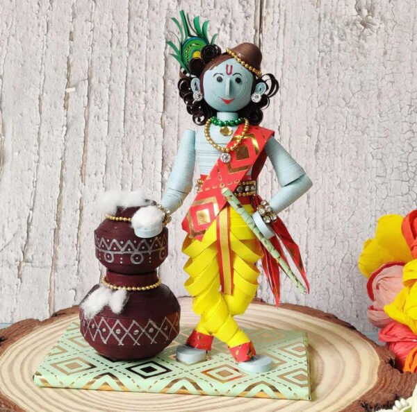 Handmade Quilling Shree Krishna Idol