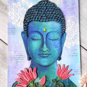 Elegant Handmade Buddha Wall Hanging with Quilling Lotus: A4 Size