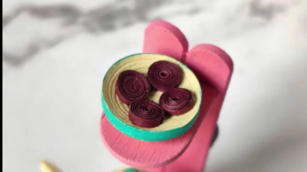 Beautiful Handmade quilling Kettle Cup Fridge Magnet : Set of 1 - Image 2