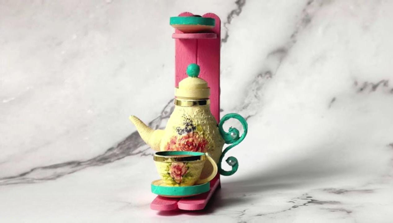Handmade quilling Kettle Cup Fridge Magnet