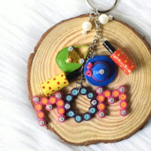 Elegant Handmade Quilling MOM Keychain for Mother’s Day: Set of 1