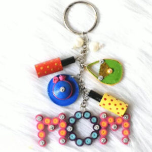Elegant Handmade Quilling MOM Keychain for Mother’s Day: Set of 1