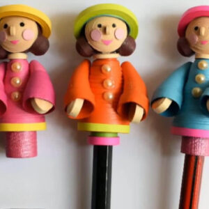 Elegant Handmade Quilling Pencil Topper Set of 3