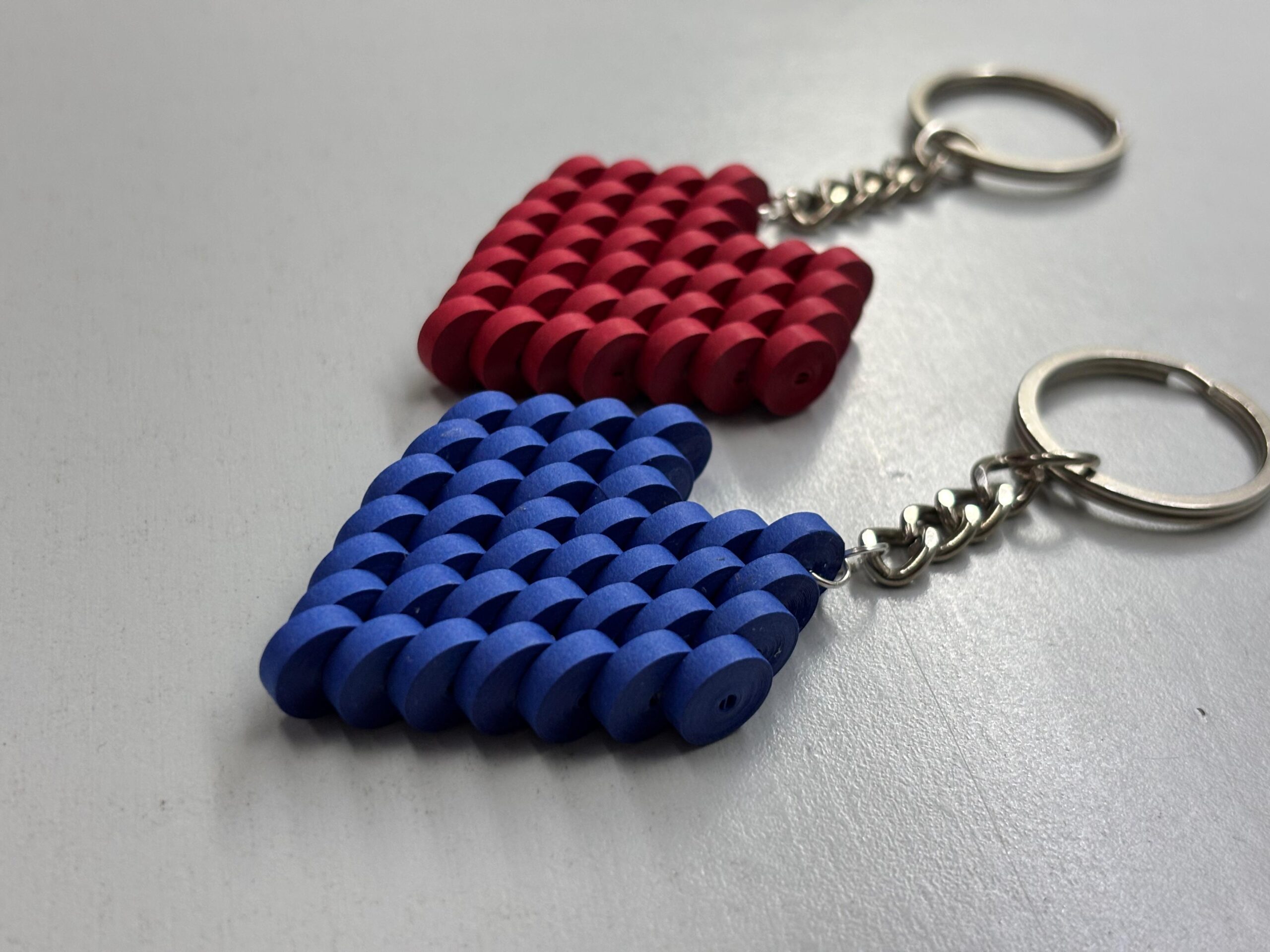Vibrant Handmade Quilling Heart Keychain – Customizable & Unique (Set of 1) - Image 3