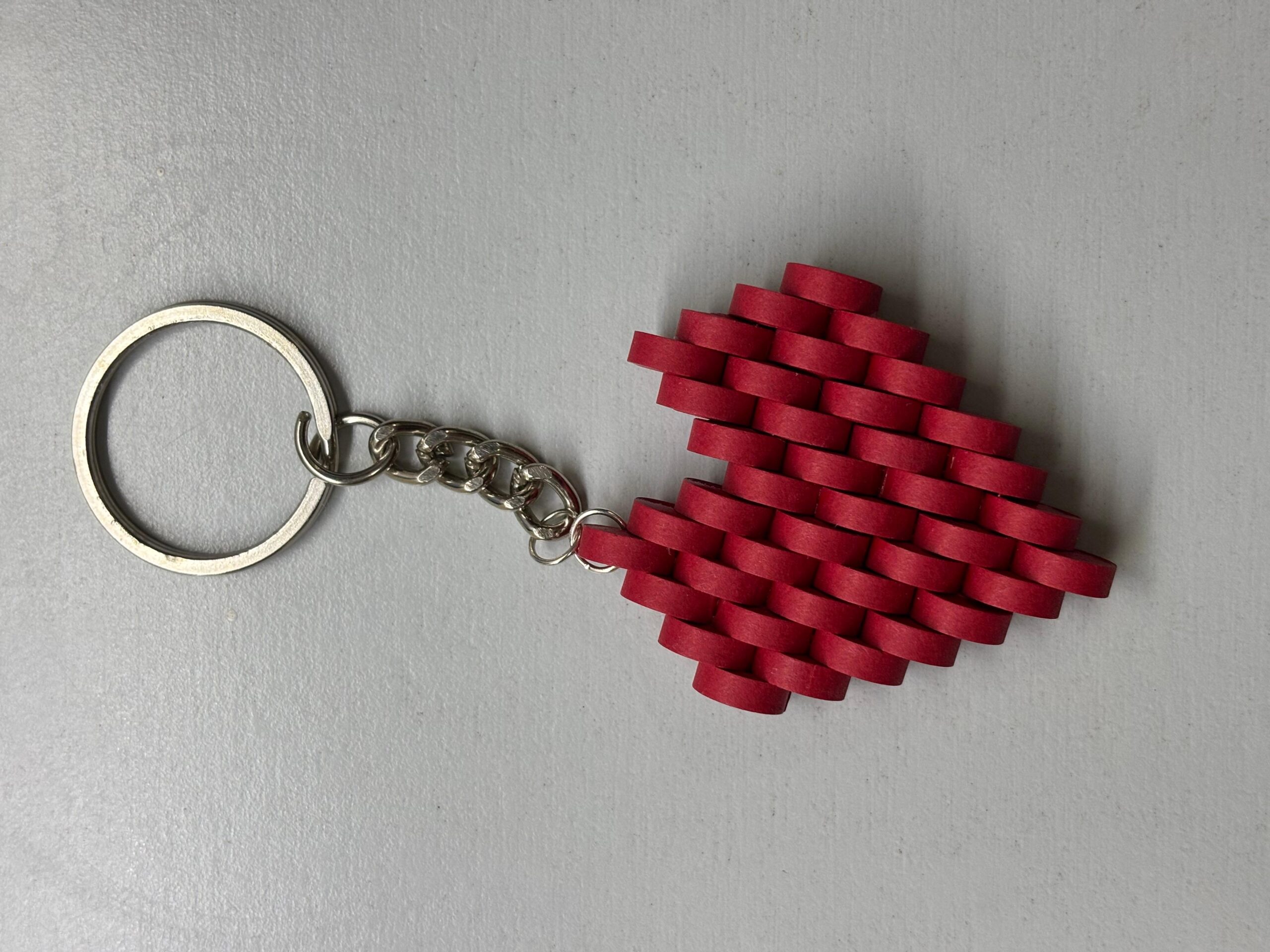Vibrant Handmade Quilling Heart Keychain – Customizable & Unique (Set of 1) - Image 4