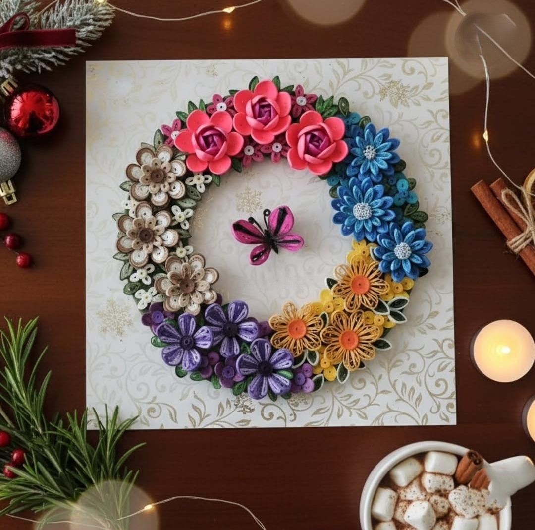 Quilling Flower Wreath