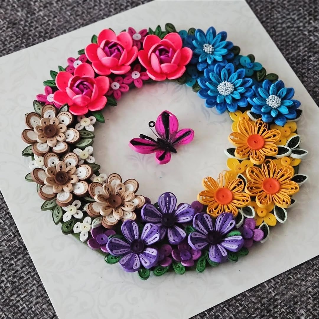 Quilling Flower Wreath