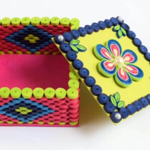 Stunning Handmade Quilled Square Shaped Box (10.5×10.5cm)