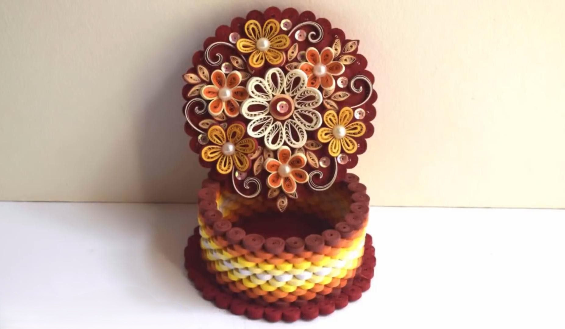 quilling round jewellery box