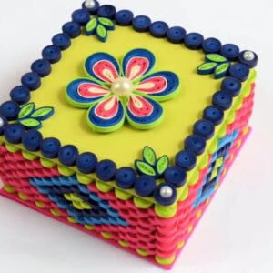 Stunning Handmade Quilled Square Shaped Box (10.5×10.5cm)