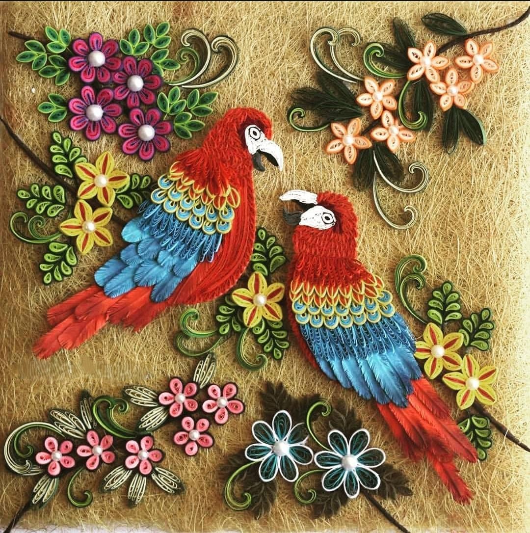 Quilling Parrot Wall Art
