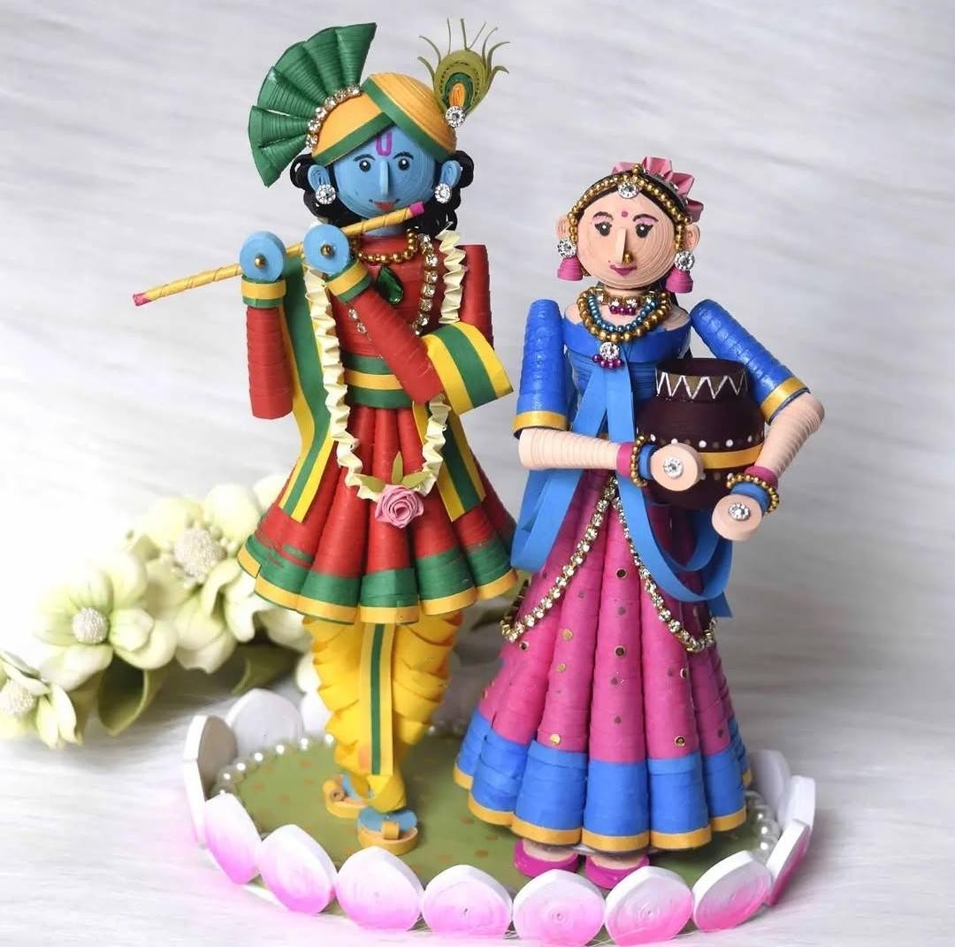 Quilling Radha Krishna Idol