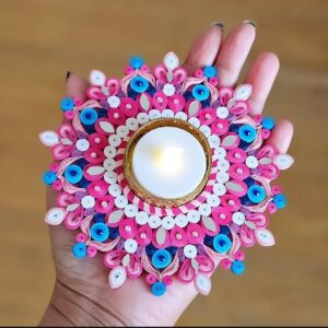 Beautiful Quilled Diya Candle Holder – 5 Star Festive Decor Piece