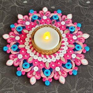 Beautiful Quilled Diya Candle Holder – 5 Star Festive Decor Piece
